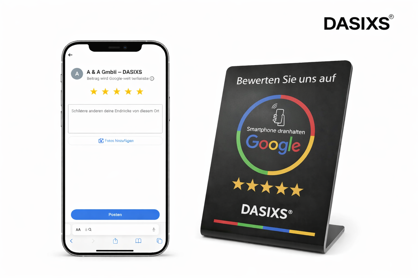 Google Bewertung Aufsteller mit NFC XL