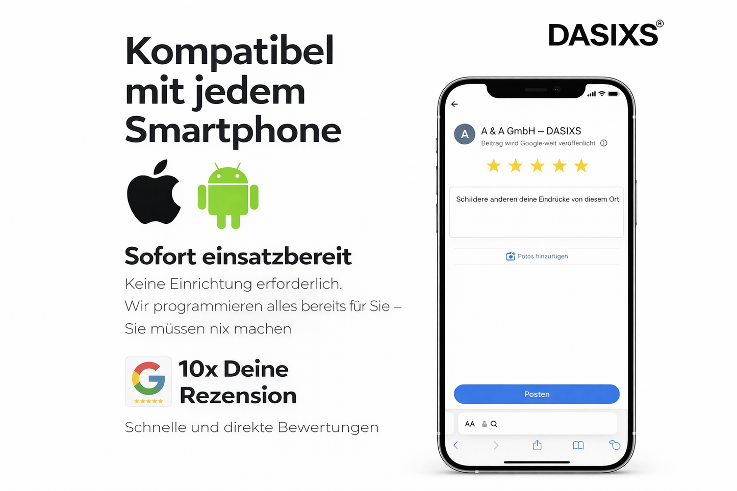 Google Bewertung Aufsteller mit NFC XL